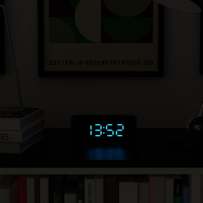Newgate Space Hotel Hypertron Alarm Clock Black Case - Black Lens - Blue Led