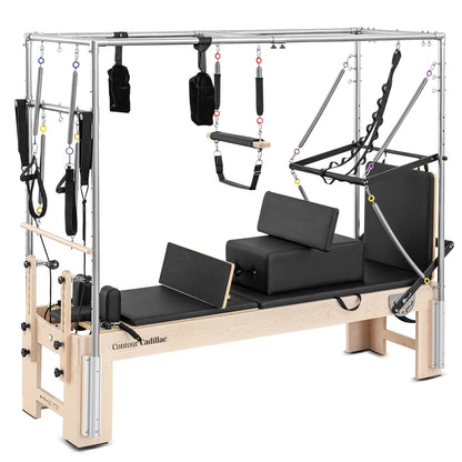 Lifespan Fitness Contour Cadillac Pilates Reformer with Full Trapeze Table (Black)