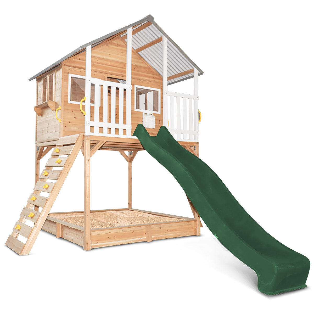 Lifespan Kids Winchester Cubby House (Elevated 1.2m) with 2.2m Slide (Green)