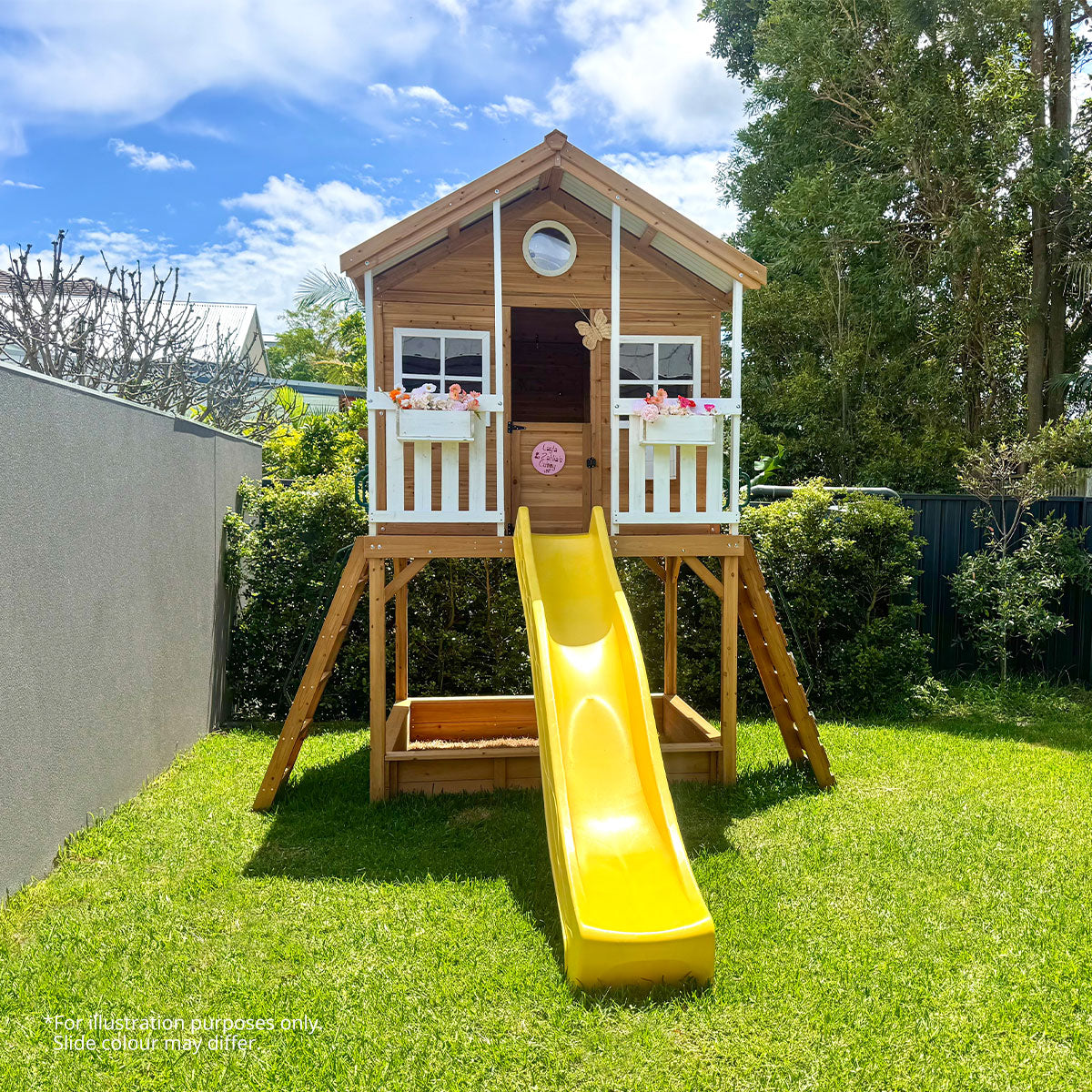 Lifespan Kids Winchester Cubby House (Elevated 1.2m) with 2.2m Slide (Pastel Blue)