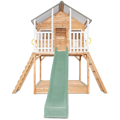 Lifespan Kids Winchester Cubby House (Elevated 1.2m) with 2.2m Slide (Pastel Green)