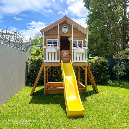 Lifespan Kids Winchester Cubby House (Elevated 1.45m) with 3.0m Slide (Pastel Blue)