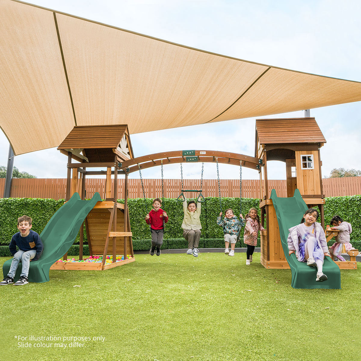 Lifespan Kids Armadale Swing Set & Play Centre with Two 2.2m Slide (Pastel Blue)