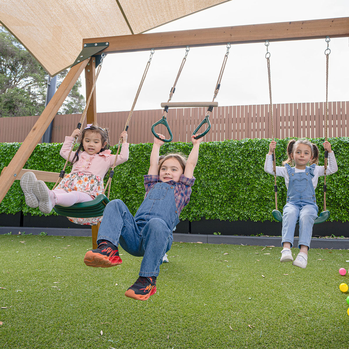 Lifespan Kids Carindale Swing Set & Play Centre with 2.2m Slide (Green)