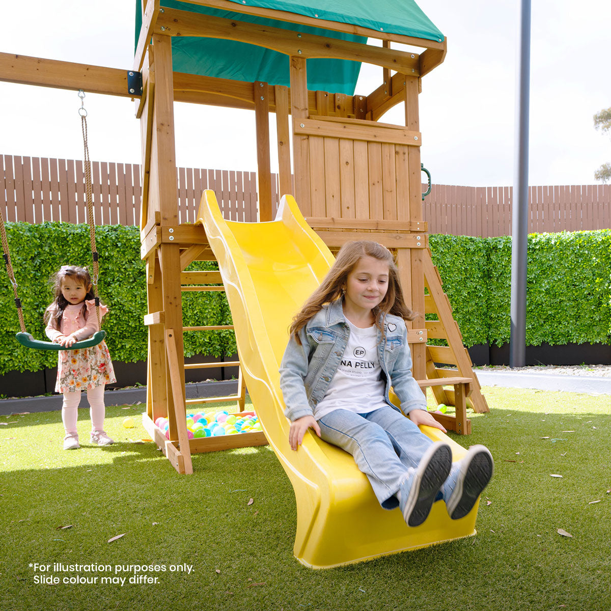 Lifespan Kids Carindale Swing Set & Play Centre with 2.2m Slide (White)