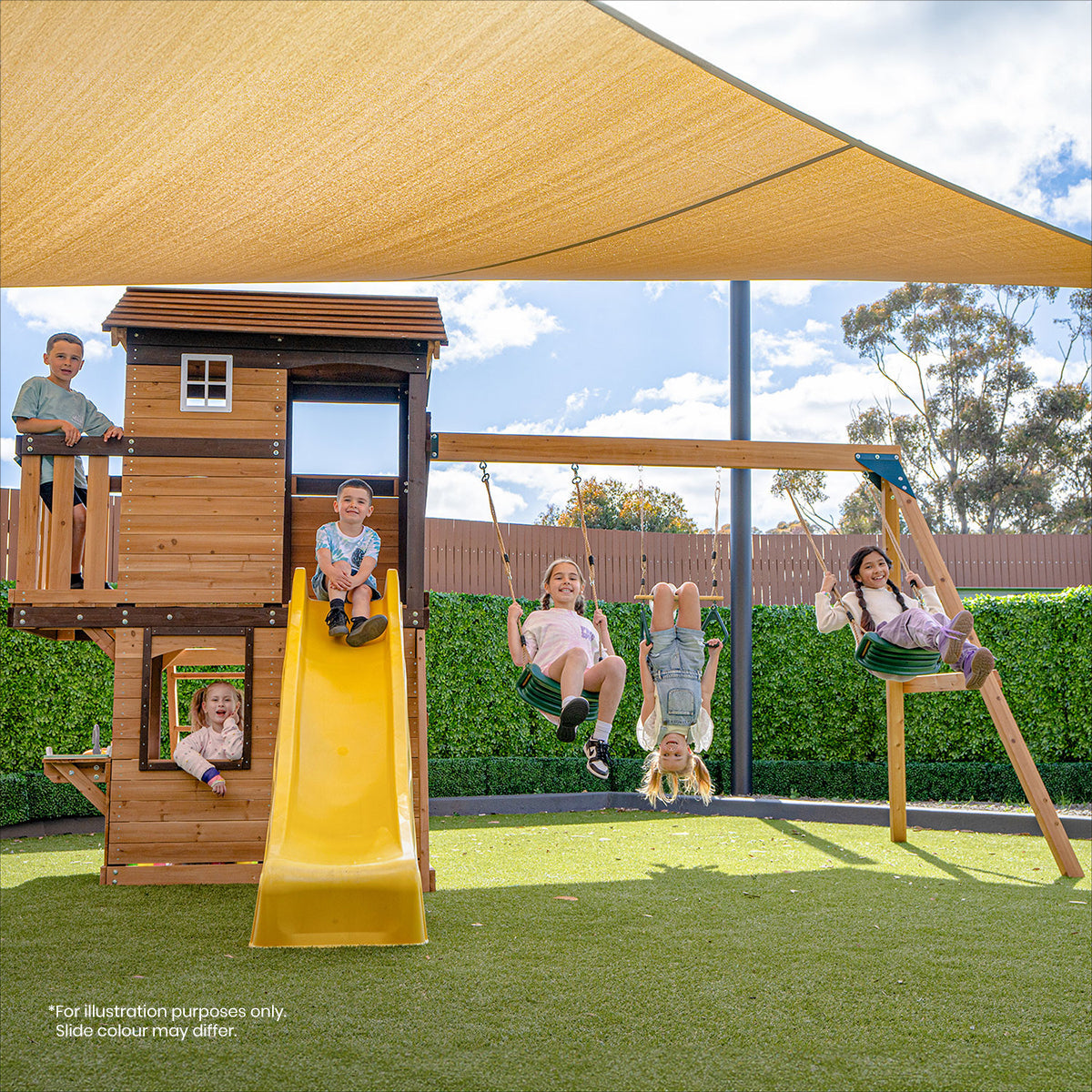 Lifespan Kids Darlington Swing Set & Play Centre with 2.2m Slide (Pastel Blue)