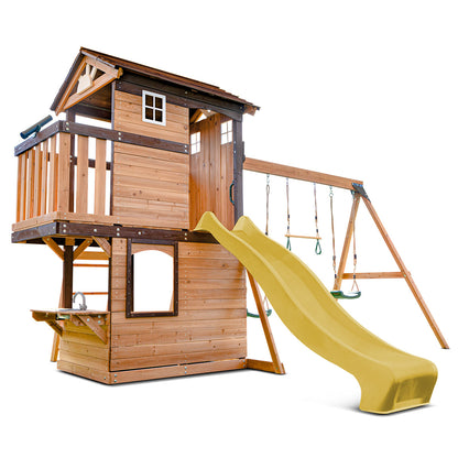 Lifespan Kids Darlington Swing Set & Play Centre with 2.2m Slide (Yellow)
