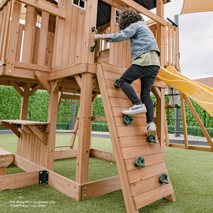 Lifespan Kids Kensington Swing Set, Monkey Bars & Play Centre with 2.2m Slide (Pastel Green)