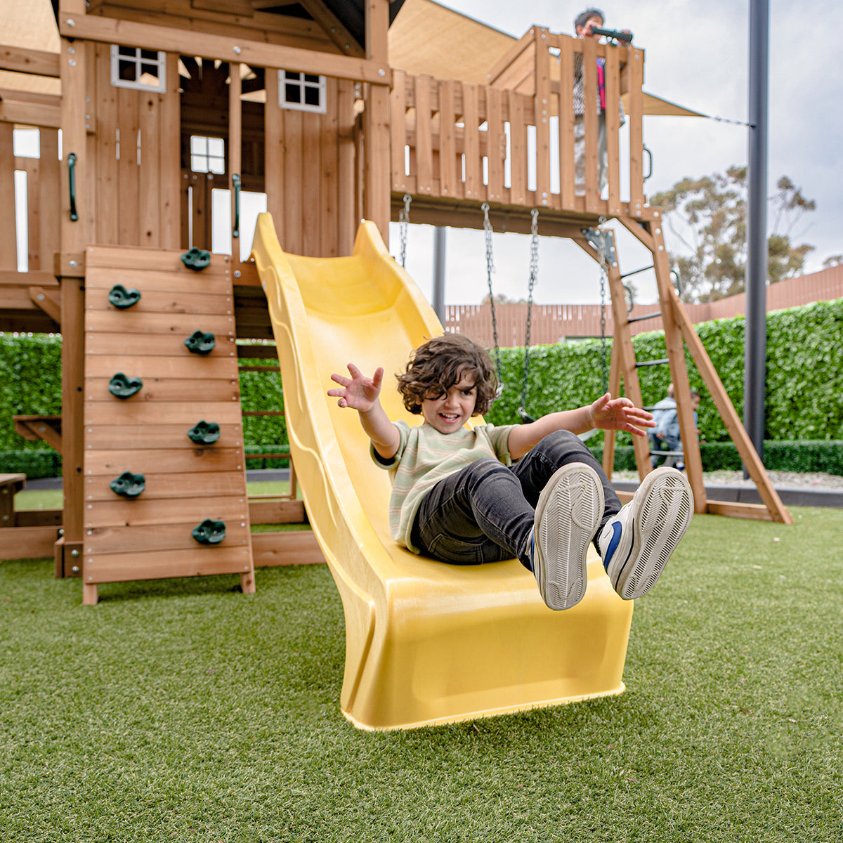 Lifespan Kids Kensington Swing Set, Monkey Bars & Play Centre with 2.2m Slide (Yellow)