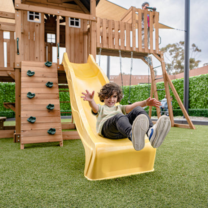 Lifespan Kids Kensington Swing Set, Monkey Bars & Play Centre with 2.2m Slide (Yellow)