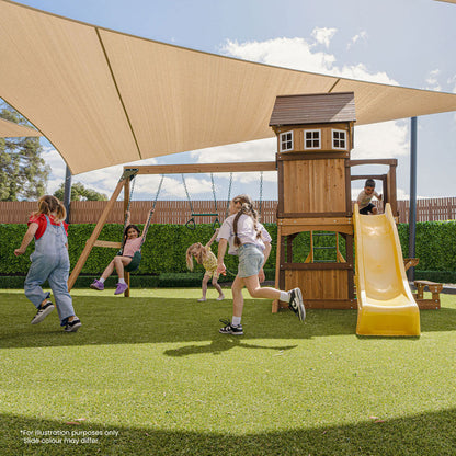 Lifespan Kids Meer Brook Swing Set, Monkey Bars & Play Centre with 2.2m Slide (Pastel Green)