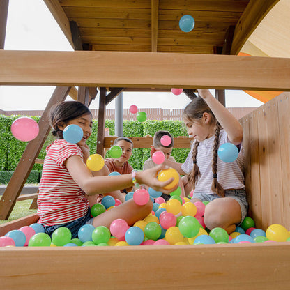 Lifespan Kids Meer Brook Swing Set, Monkey Bars & Play Centre with 2.2m Slide (Pastel Green)