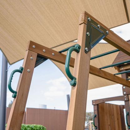 Lifespan Kids Meer Brook Swing Set, Monkey Bars & Play Centre with 2.2m Slide (Pastel Green)