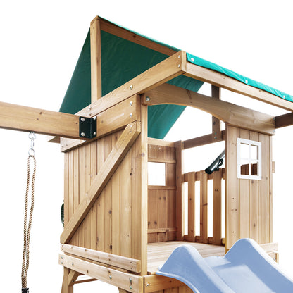 Lifespan Kids Montrose Swing Set & Play Centre with 2.2m Slide (Pastel Blue)