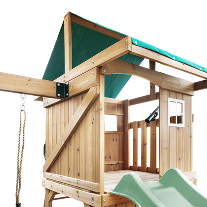 Lifespan Kids Montrose Swing Set & Play Centre with 2.2m Slide (Pastel Green)