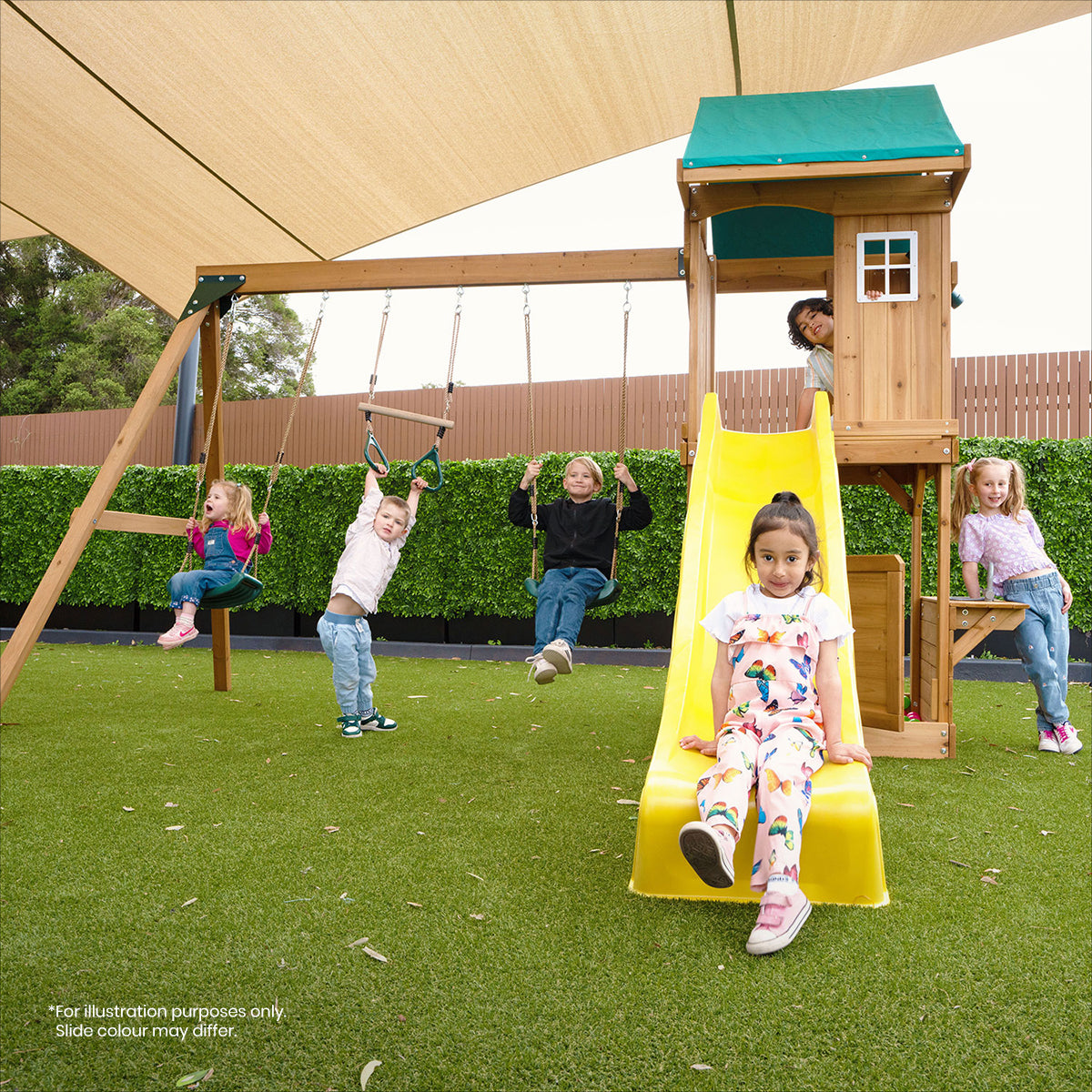 Lifespan Kids Montrose Swing Set & Play Centre with 2.2m Slide (Pastel Green)