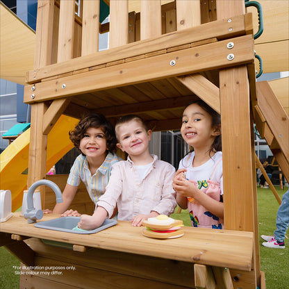 Lifespan Kids Montrose Swing Set & Play Centre with 2.2m Slide (Pastel Green)