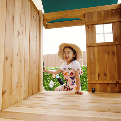 Lifespan Kids Montrose Swing Set & Play Centre with 2.2m Slide (Pastel Green)