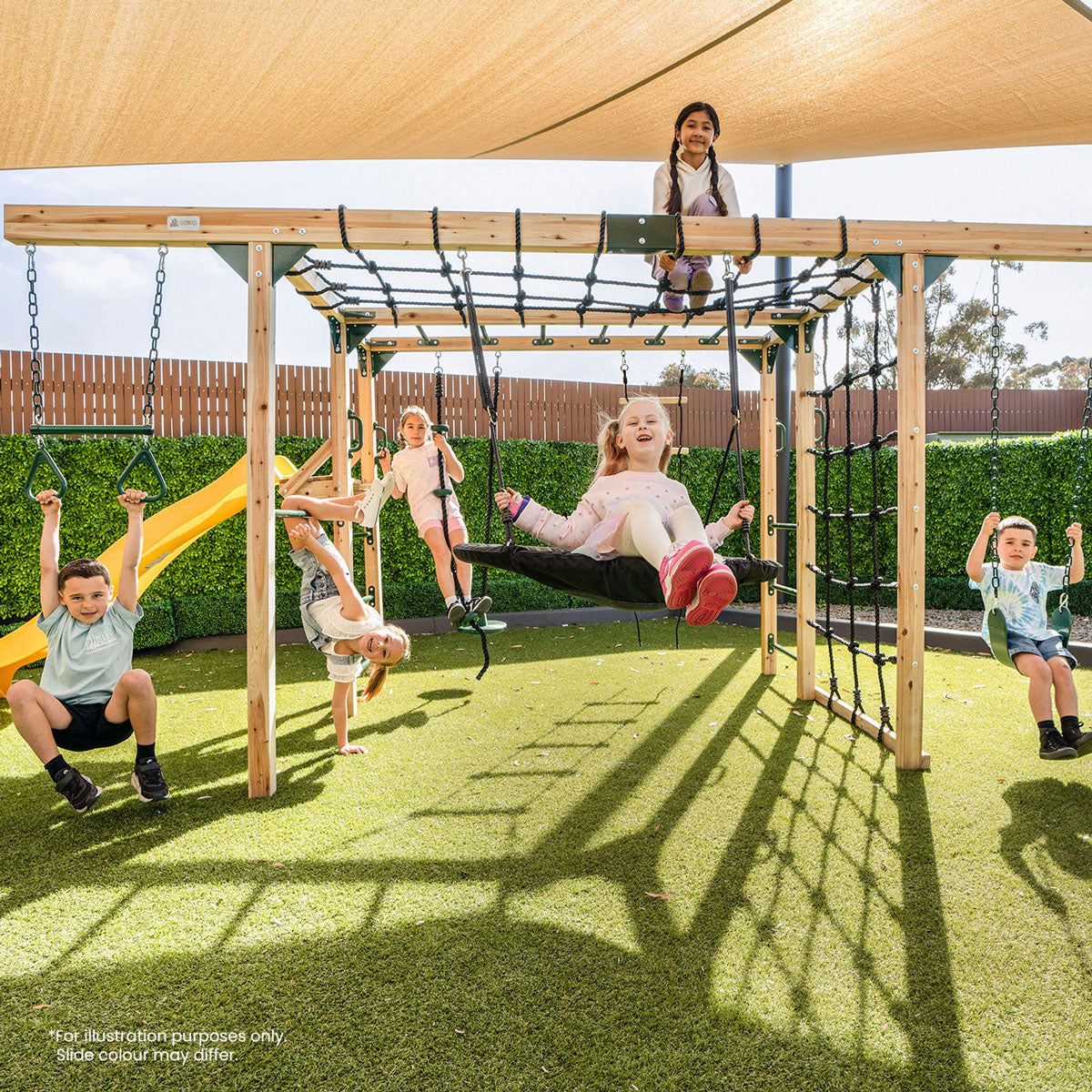 Lifespan Kids Orangutan Monkey Bars Jungle Gym Climbing Frame with 2.2m Slide (Blue)