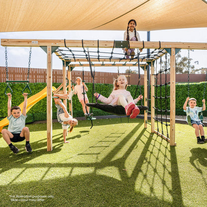 Lifespan Kids Orangutan Monkey Bars Jungle Gym Climbing Frame with 2.2m Slide (Pastel Pink)
