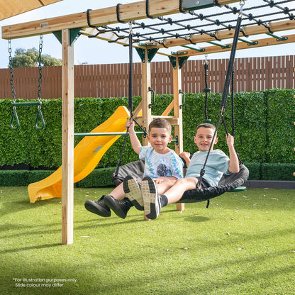 Lifespan Kids Orangutan Monkey Bars Jungle Gym Climbing Frame with 2.2m Slide (Pastel Pink)