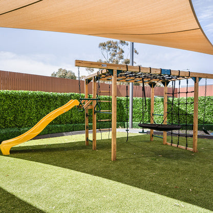 Lifespan Kids Orangutan Monkey Bars Jungle Gym Climbing Frame with 2.2m Slide (Yellow)