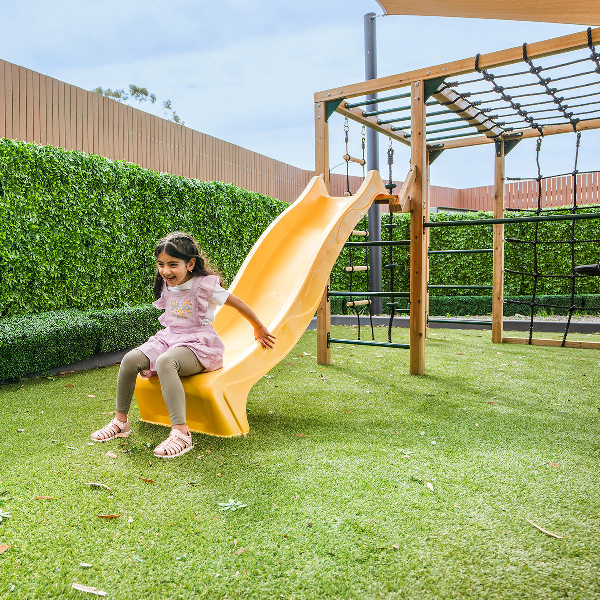 Lifespan Kids Orangutan Monkey Bars Jungle Gym Climbing Frame with 2.2m Slide (Yellow)