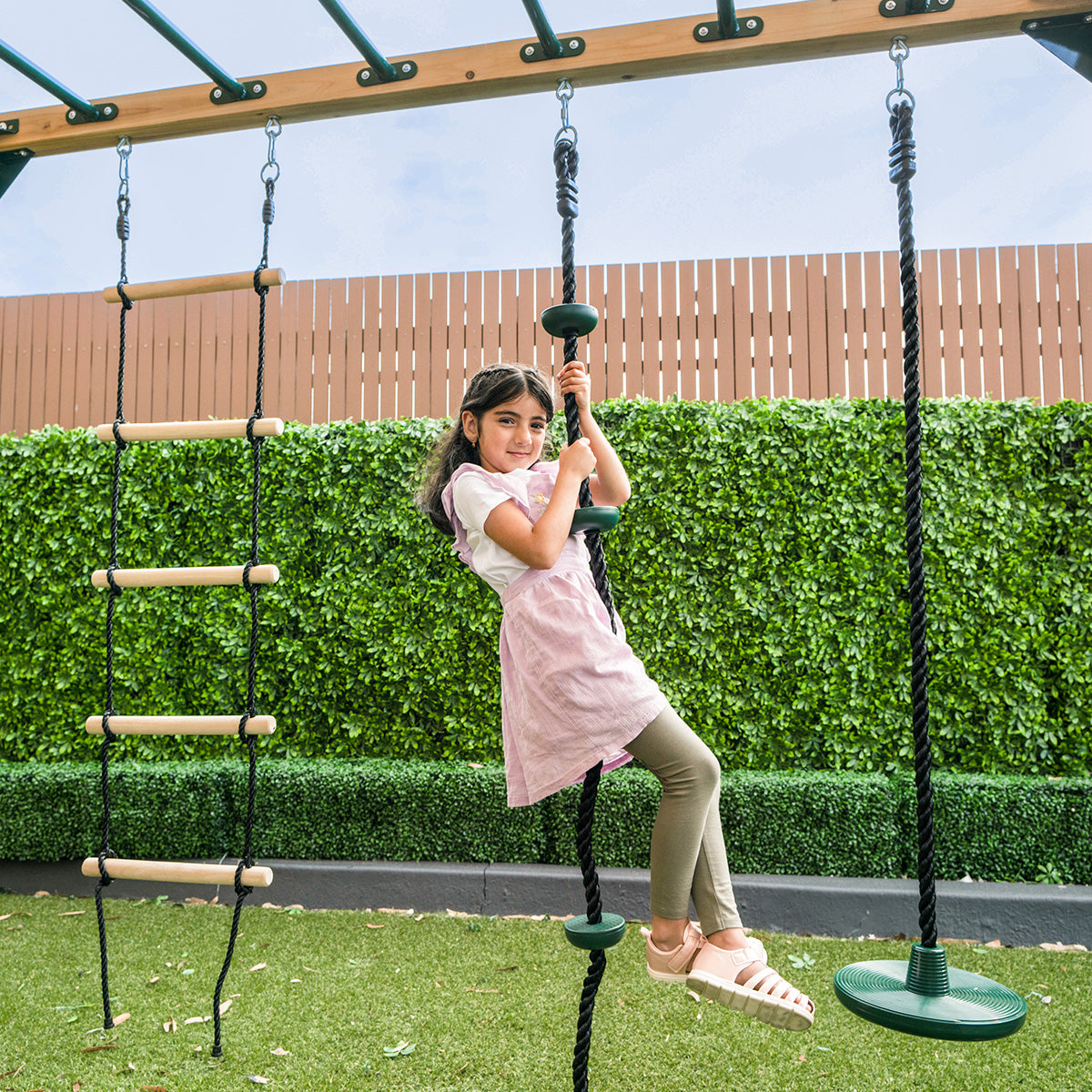 Lifespan Kids Orangutan Monkey Bars Jungle Gym Climbing Frame with 2.2m Slide (Yellow)
