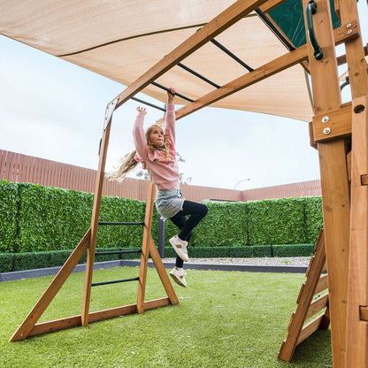 Lifespan Kids Walton Swing Set, Monkey Bars & Play Centre with 2.2m Slide (Green)