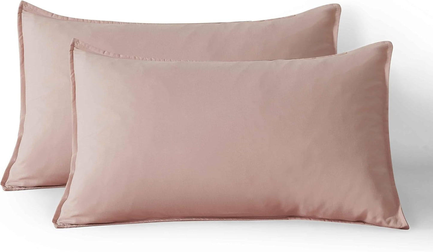 Vintage Washed Microfibre Quilt Cover Set (Pink, Single)