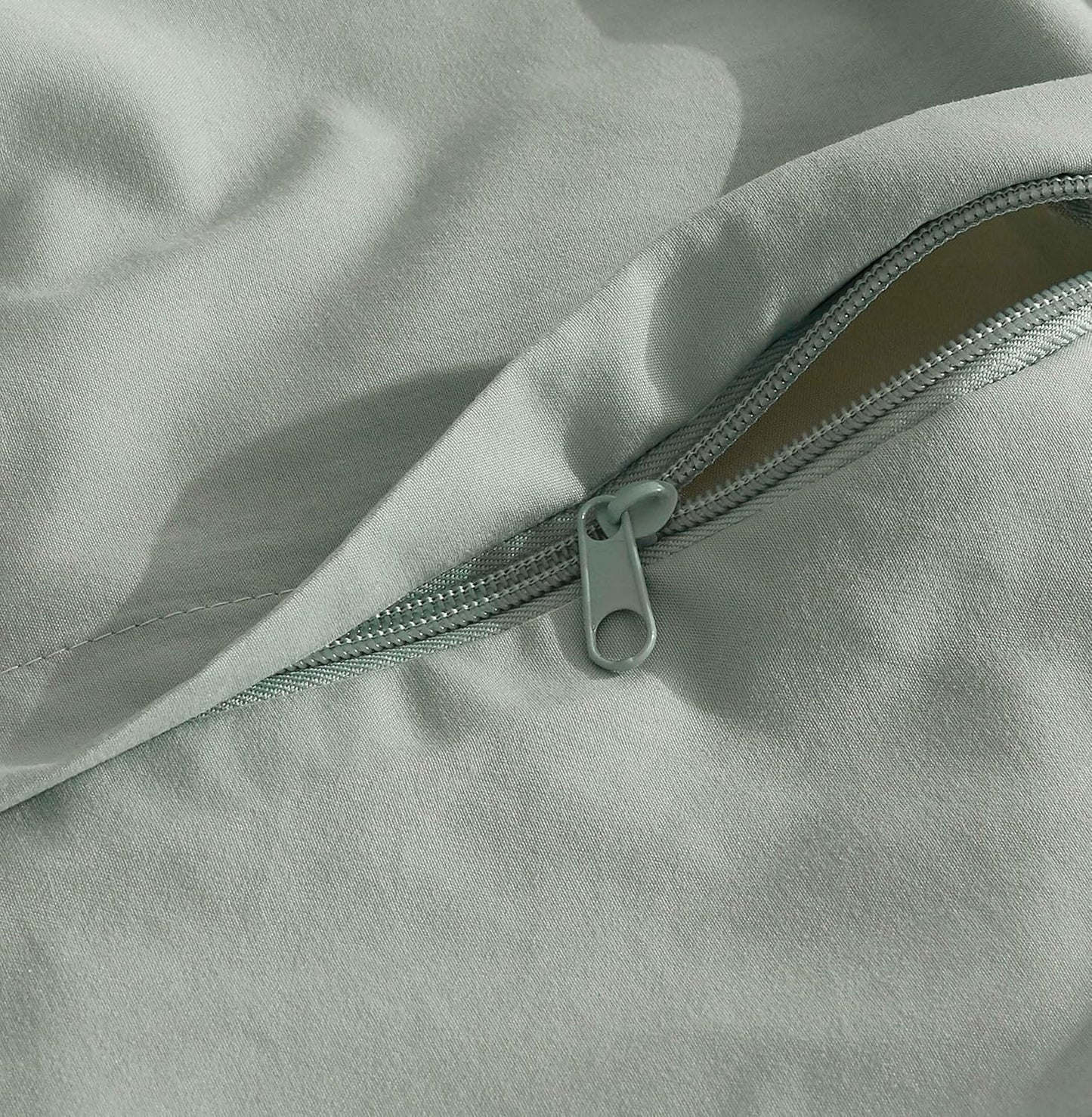Vintage Washed Microfibre Quilt Cover Set (Sage, Single)