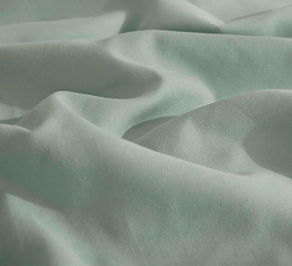 Vintage Washed Microfibre Quilt Cover Set (Sage, Single)