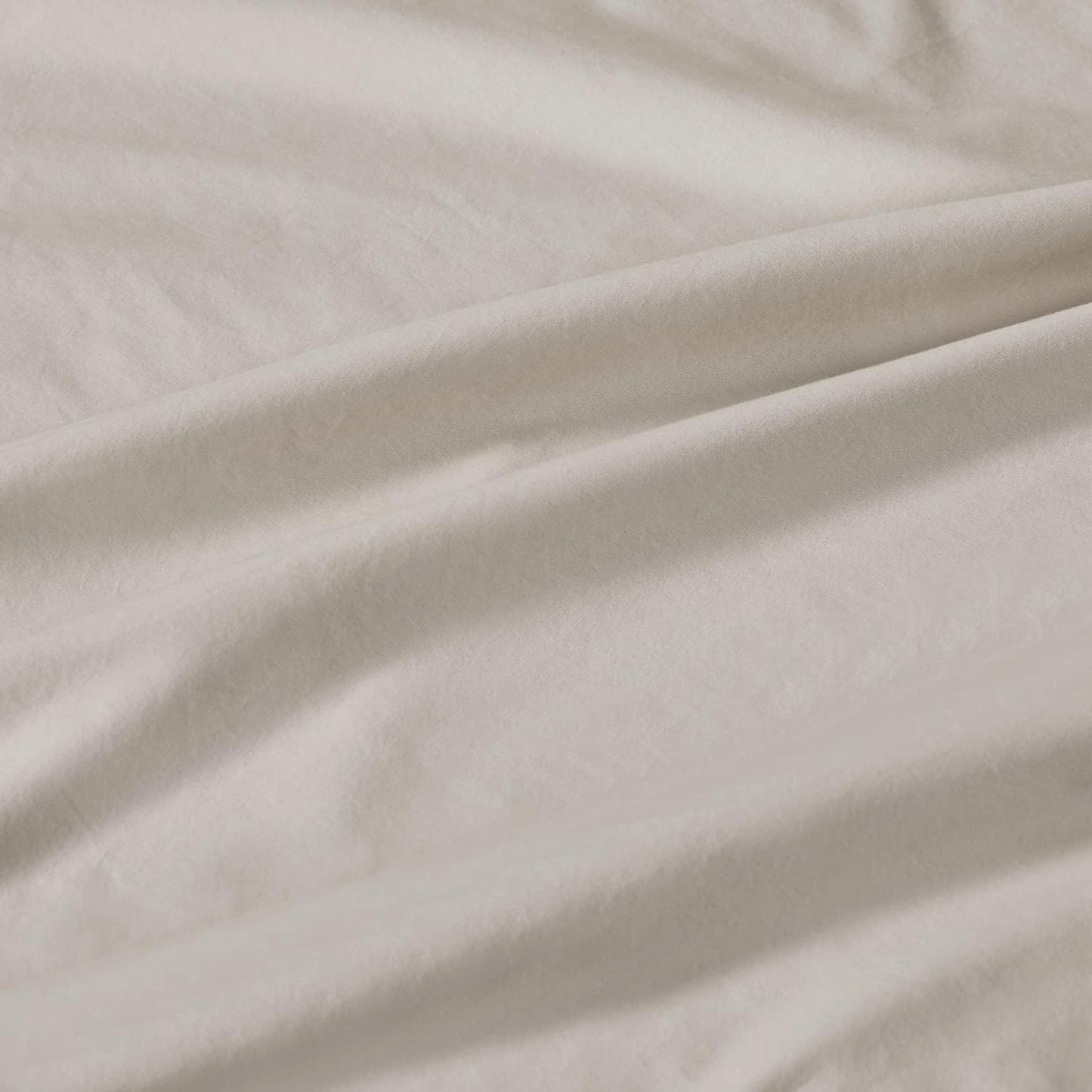 100% Cotton Vintage Washed Bed Quilt Cover Set - Natural - Single