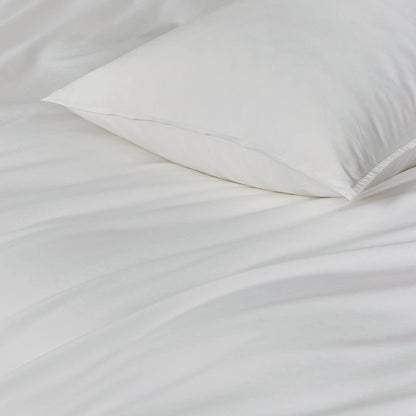 100% Cotton Vintage Washed Bed Quilt Cover Set - White - Single