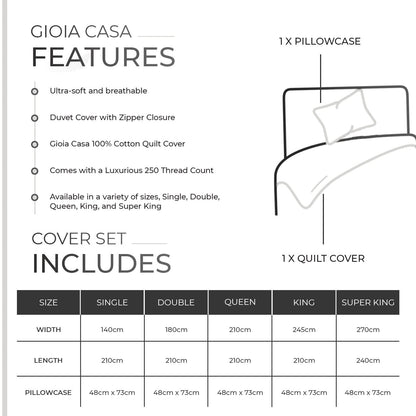 100% Cotton Vintage Washed Bed Quilt Cover Set - White - Single