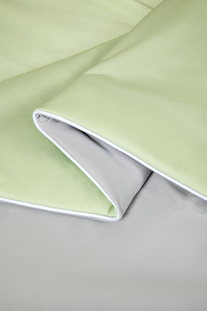 Ice Cooling Reversible Summer Comforter Blanket (Green and Grey, Single/Double)