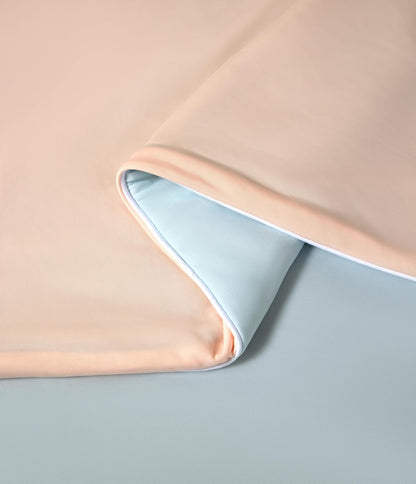 Ice Cooling Reversible Summer Comforter Blanket (Orange and Blue, Single/Double)