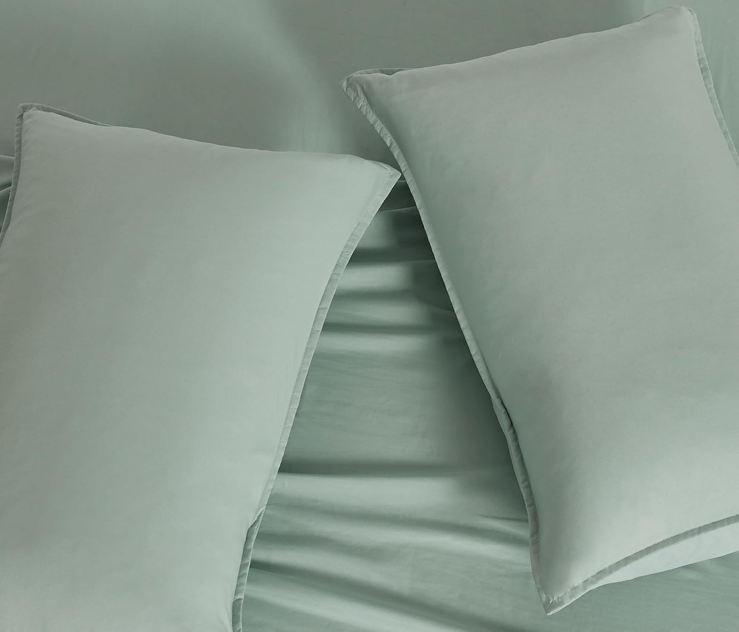 Vintage Washed Microfibre Sheet Set (Sage, Single)