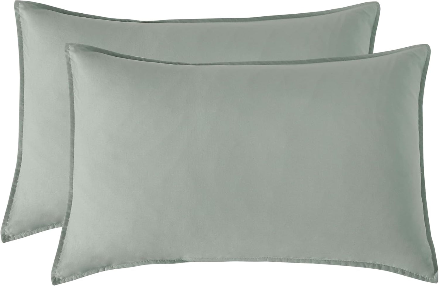 Vintage Washed Microfibre Sheet Set (Sage, Single)