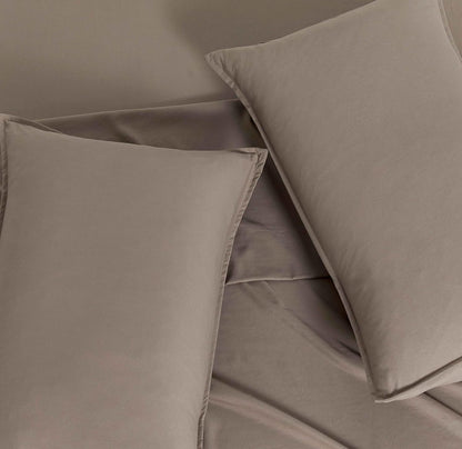 Vintage Washed Microfibre Sheet Set (Truffle, Single)