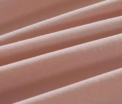 Vintage Washed Microfibre Quilt Cover Set (Pink, Double)