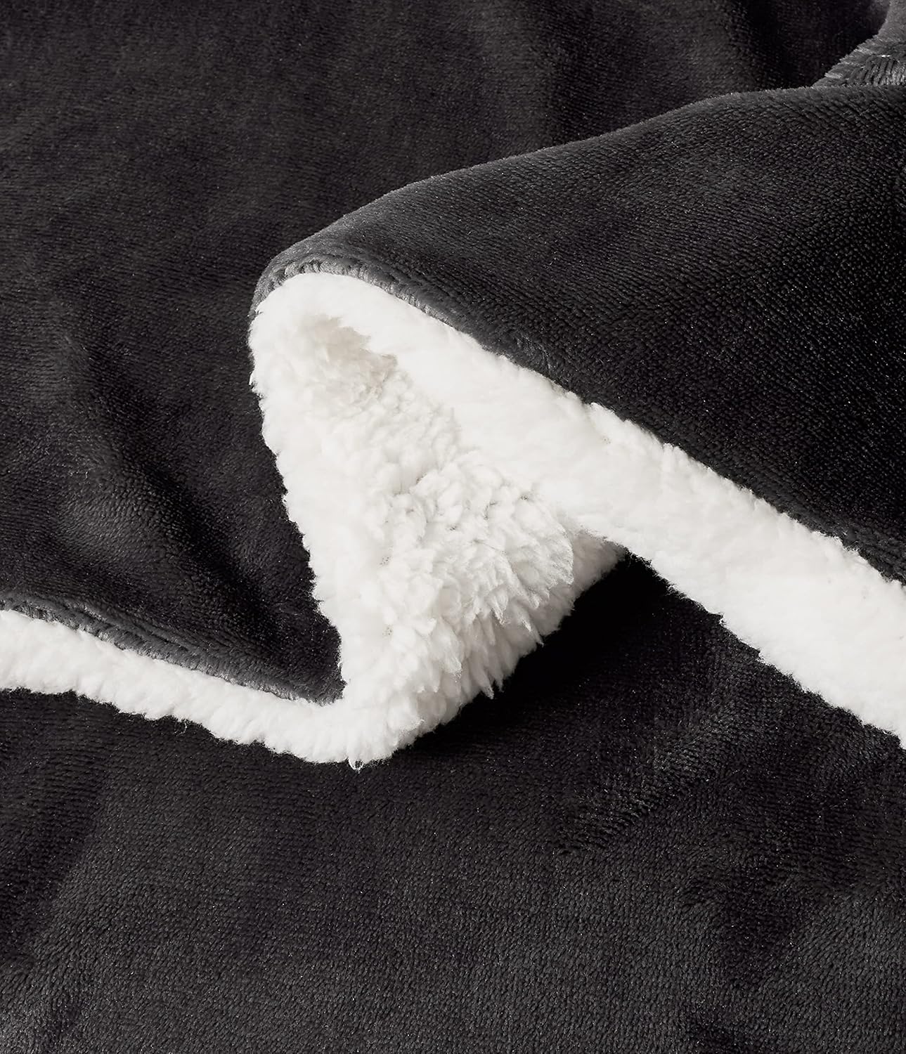2-in-1 Teddy Sherpa Quilt Cover Set (Double Size - Charcoal)