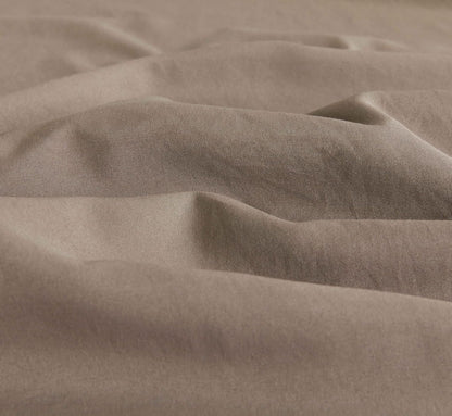 Vintage Washed Microfibre Quilt Cover Set (Truffle, Double)