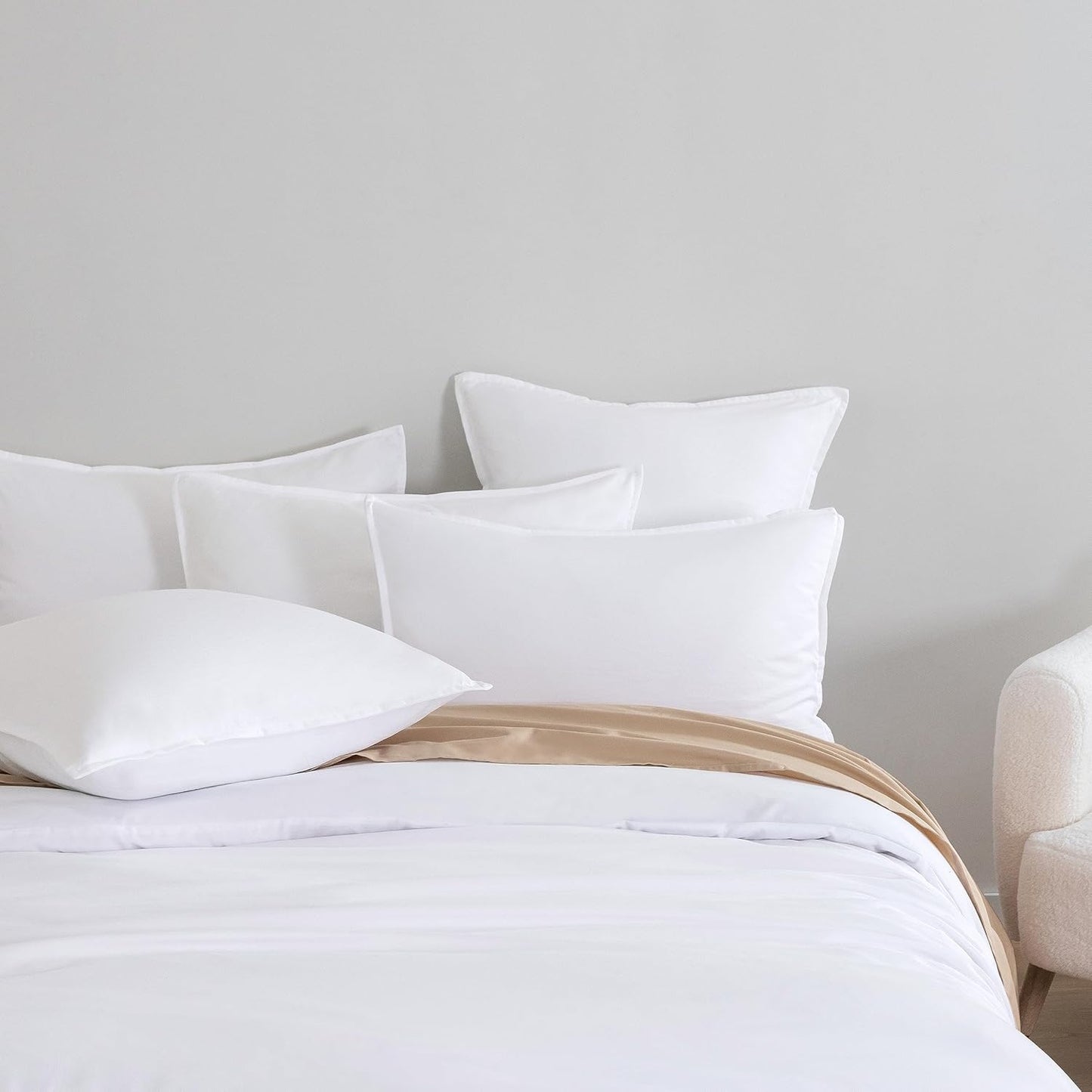 Vintage Washed Microfibre Quilt Cover Set (White, Double)