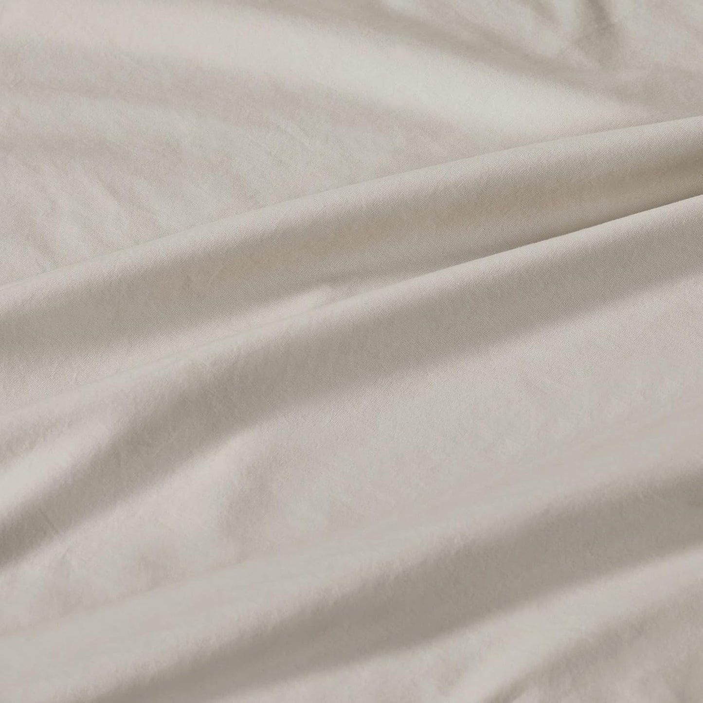 100% Vintage Washed Cotton Fitted Sheet Combo Set – 100% Natural Cotton, Ultra Soft & Breathable – Includes Fitted Sheet & Pillowcases – Machine Washable (Natural, Queen)