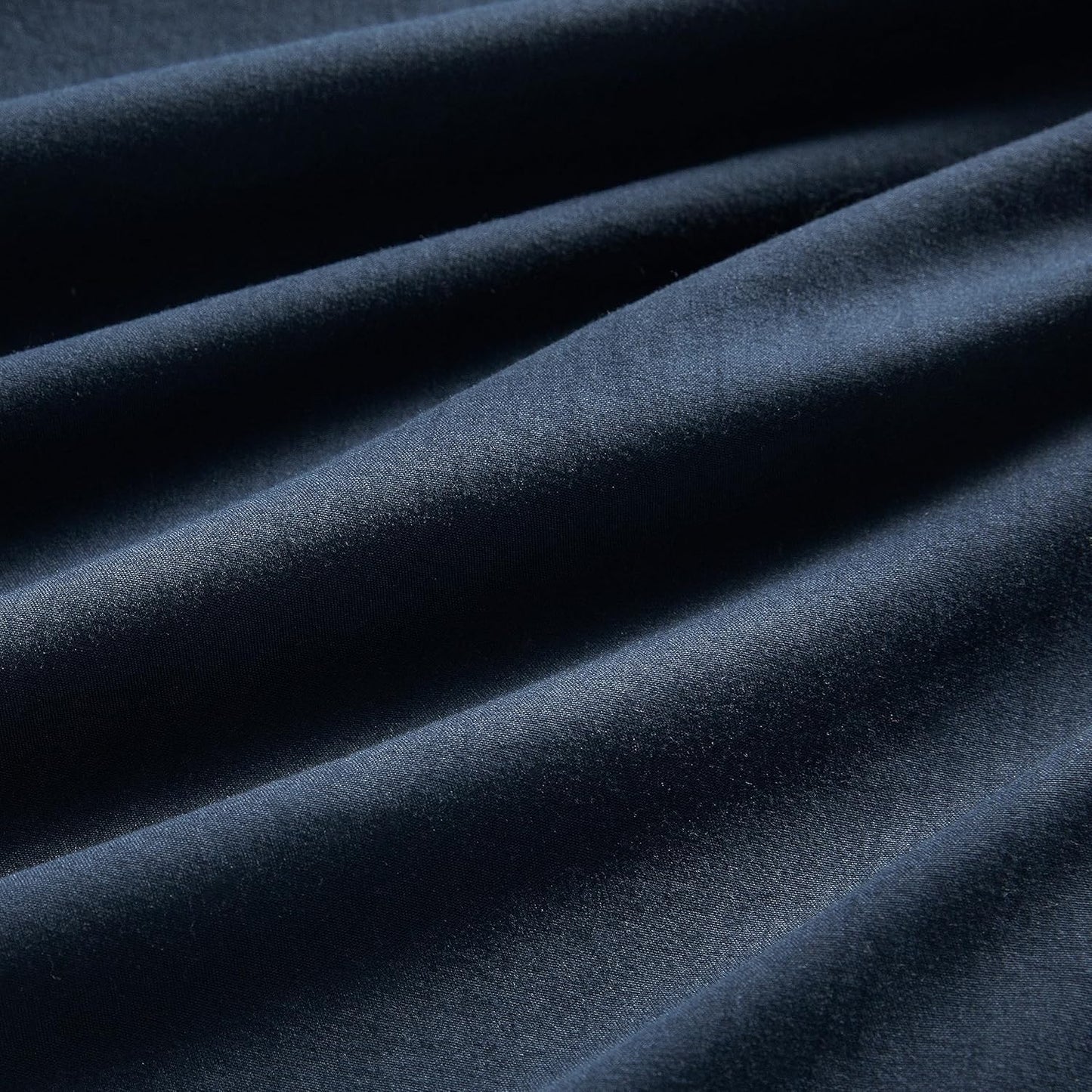 100% Vintage Washed Microfibre Fitted Sheet Set – Ultra Soft & Lightweight All-Season Fitted Sheet with 2 Pillowcases (Navy Blue, Queen Size)