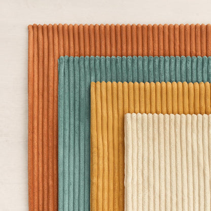 Corduroy Velvet Cushion Covers - Soft Velvet Fabric with Hidden Zipper - Rainbow, 45cm x 45cm (Pack of 4)