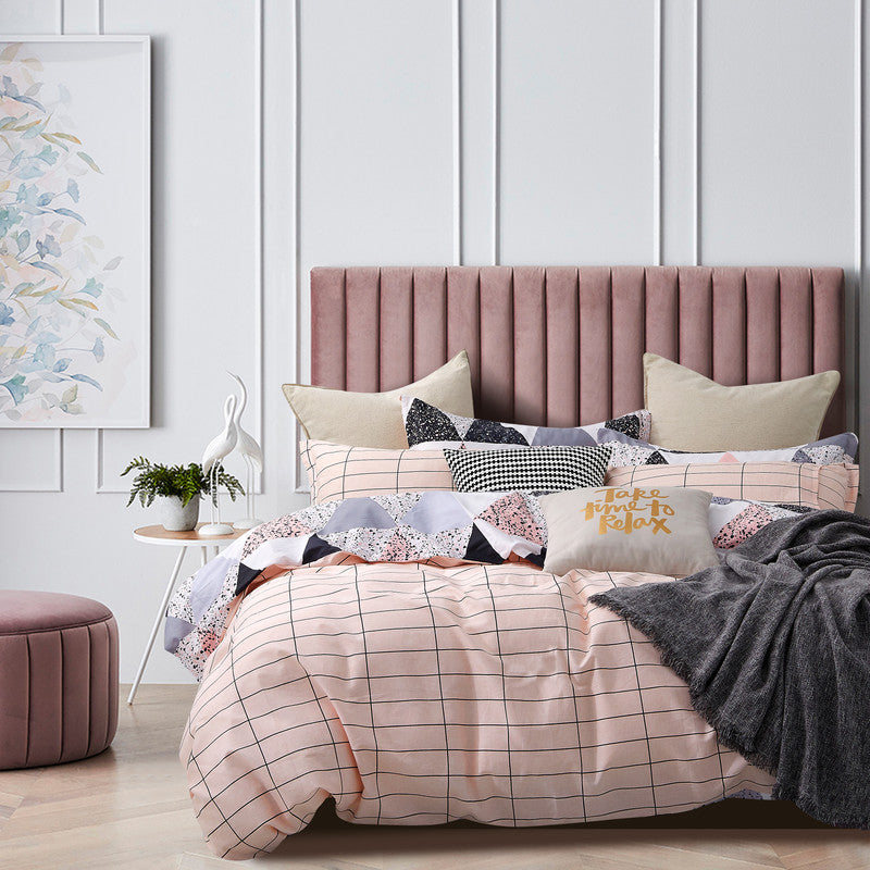 100% Cotton Reversible Quilt Cover Set - Annie - Queen Size