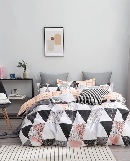 100% Cotton Reversible Quilt Cover Set - Annie - Queen Size