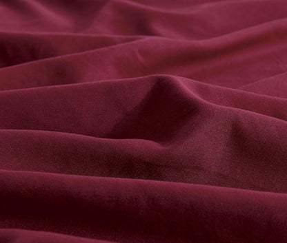 Vintage Washed Microfibre Quilt Cover Set (Burgundy, Queen)